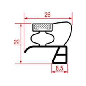 Hűtőajtó tömítés 1002-es profil